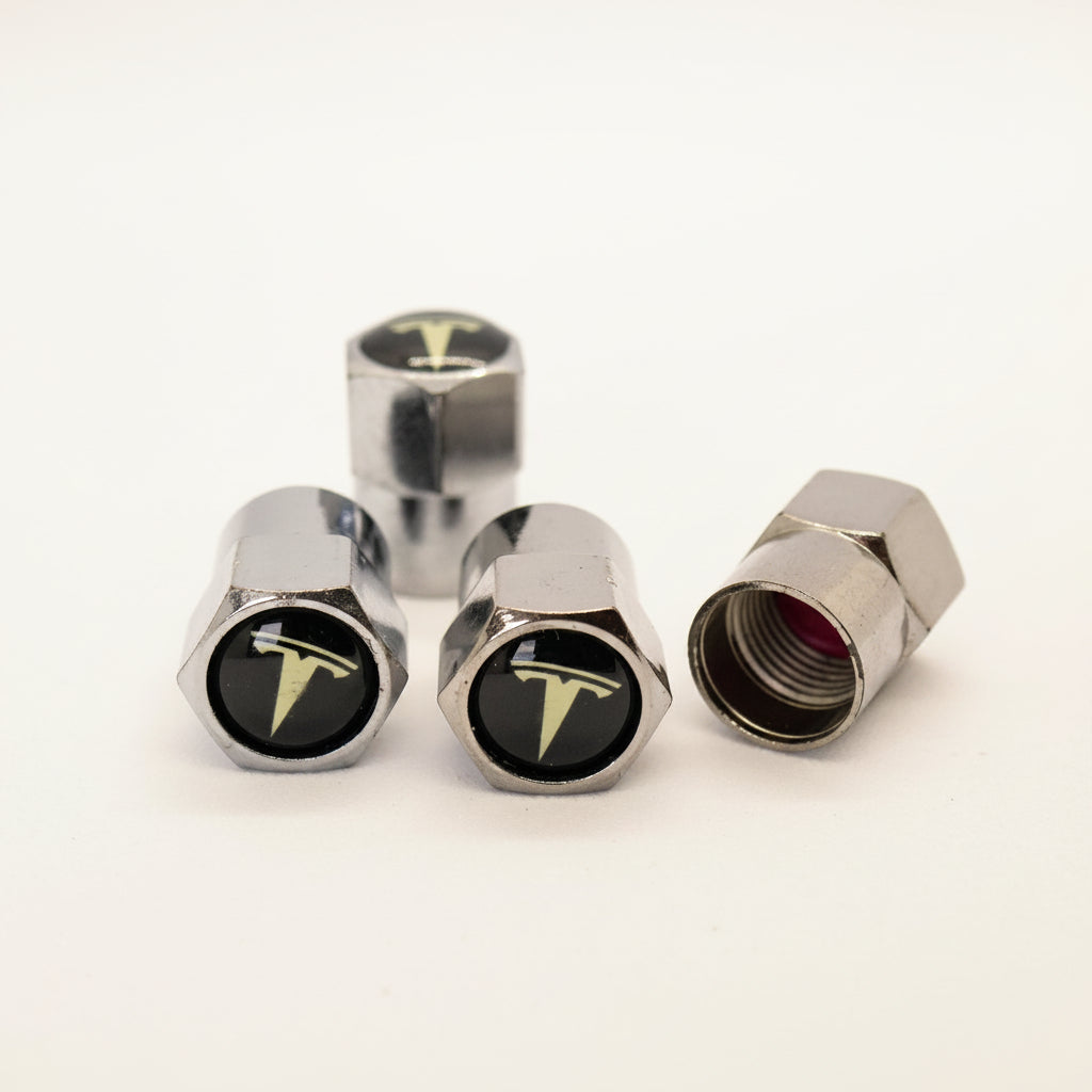 Tesla Style Tyre Valve Cap - Nut Style (Set of 4)