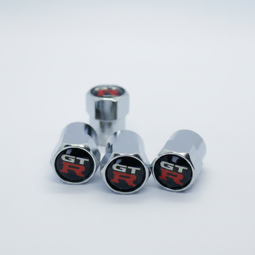 Nissan GT-R Style Tyre Valve Cap - Nut Style (Set of 4)