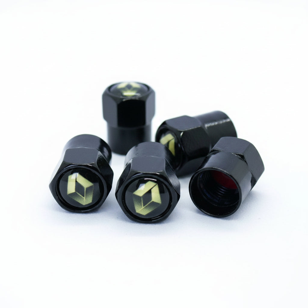 Renault Style Tyre Valve Cap - Nut Style (Set of 4)