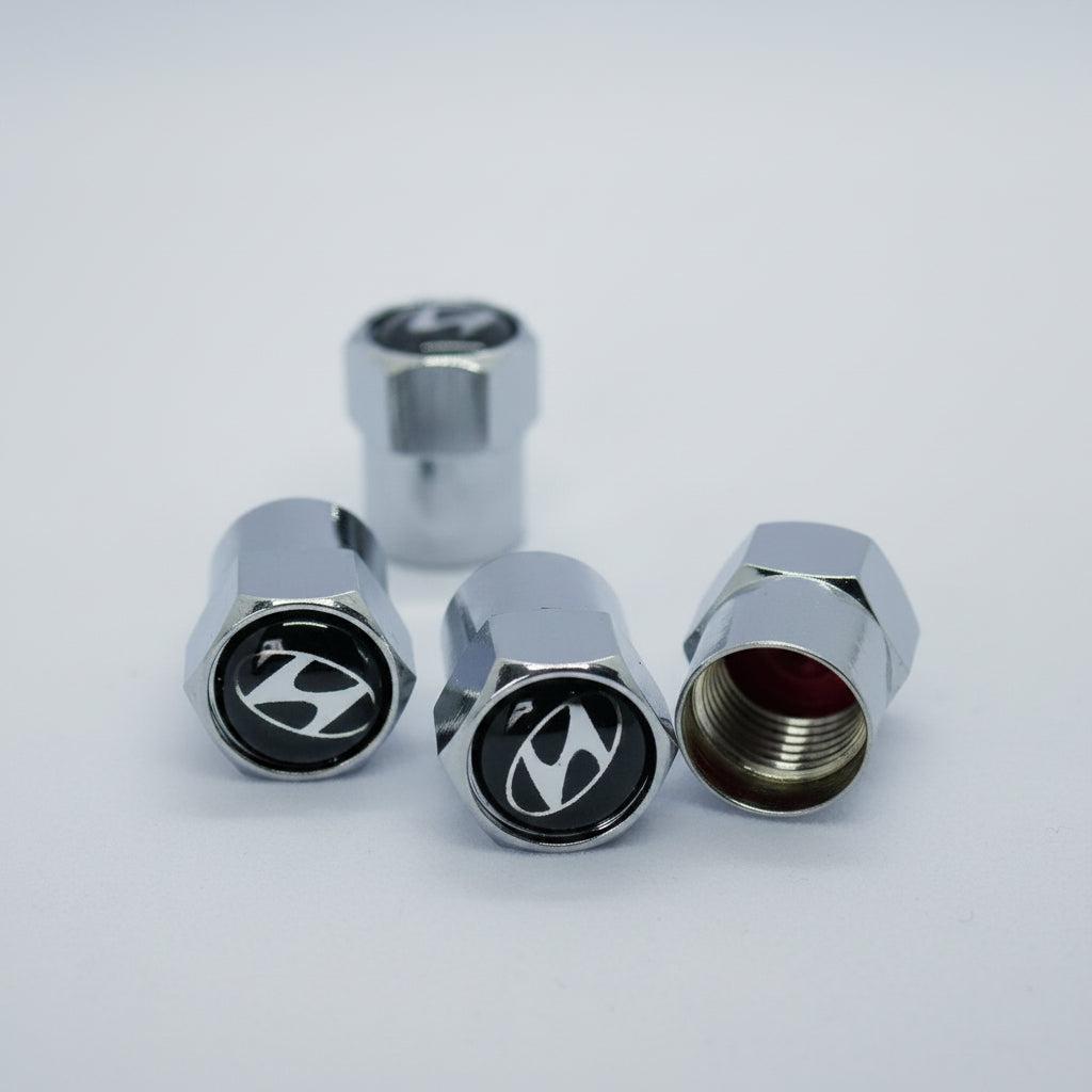 Hyundai Style Tyre Valve Cap - Nut Style (Set of 4)