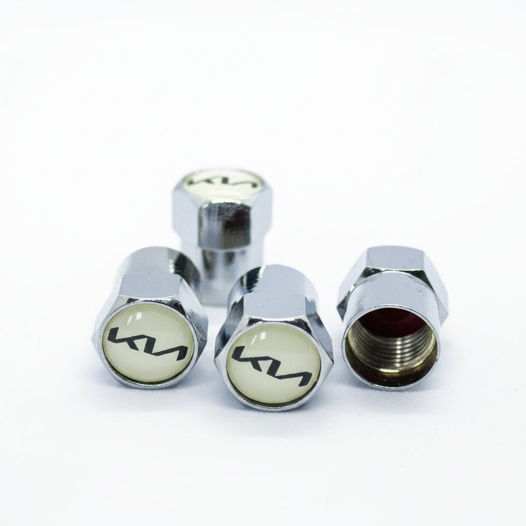Kia Style Tyre Valve Cap - Nut Style (Set of 4)