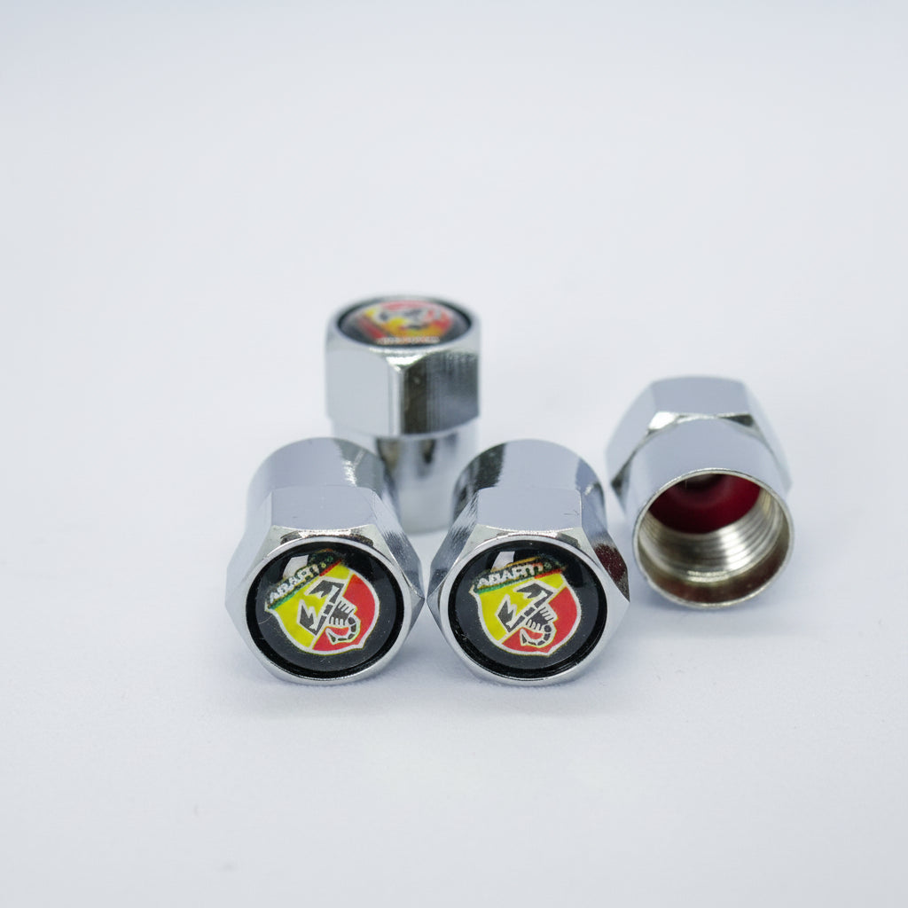 Abarth Style Tyre Valve Cap - Nut Style (Set of 4)