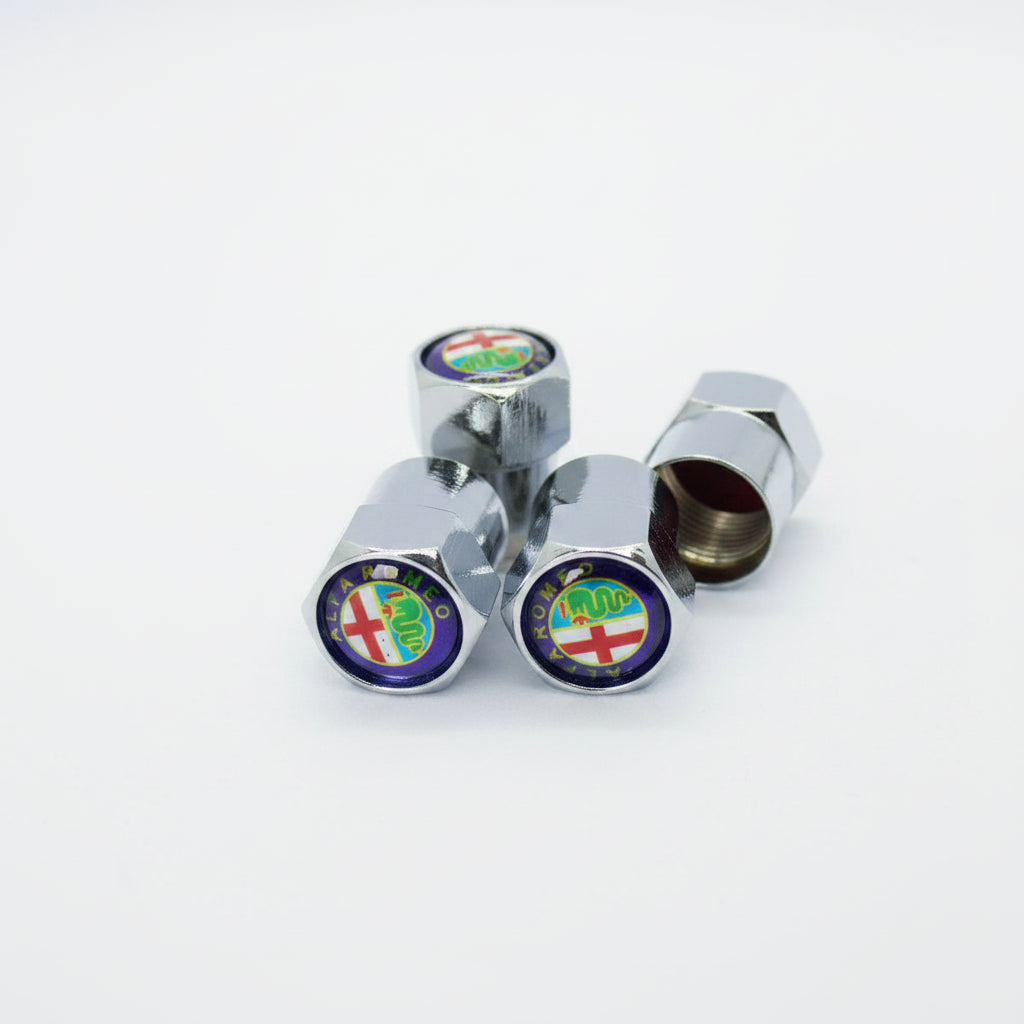 Alfa Romeo Style Tyre Valve Cap - Nut Style (Set of 4)