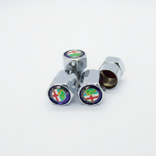 Alfa Romeo Style Tyre Valve Cap - Nut Style (Set of 4)
