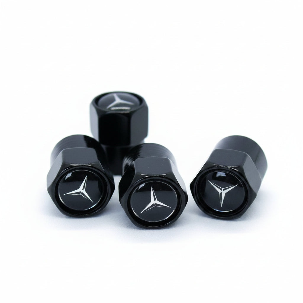 Mercedes-Benz Style Tyre Valve Cap - Nut Style (Set of 4)