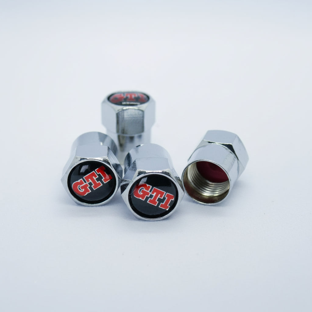 VW GTI Style Tyre Valve Cap - Nut Style (Set of 4)