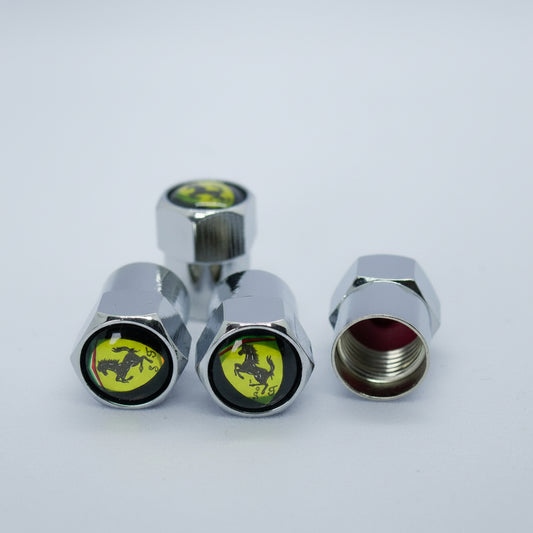 Ferrari Style Tyre Valve Cap - Nut Style (Set of 4)