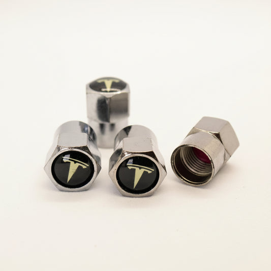 Tesla Style Tyre Valve Cap - Nut Style (Set of 4)