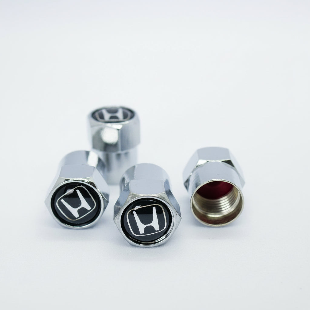 Honda Style Tyre Valve Cap - Nut Style (Set of 4)