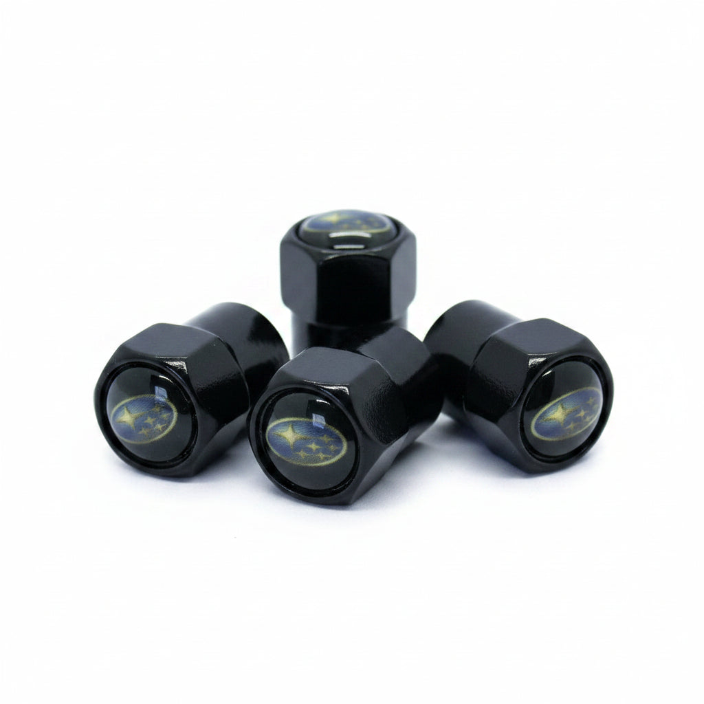 Subaru Style Tyre Valve Cap - Nut Style (Set of 4)