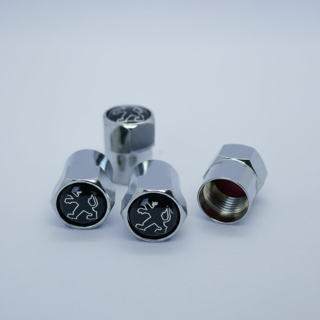 Peugeot Style Tyre Valve Cap - Nut Style (Set of 4)