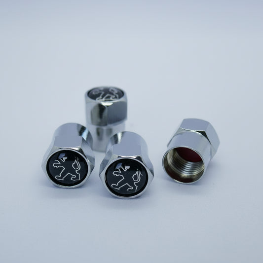 Peugeot Style Tyre Valve Cap - Nut Style (Set of 4)