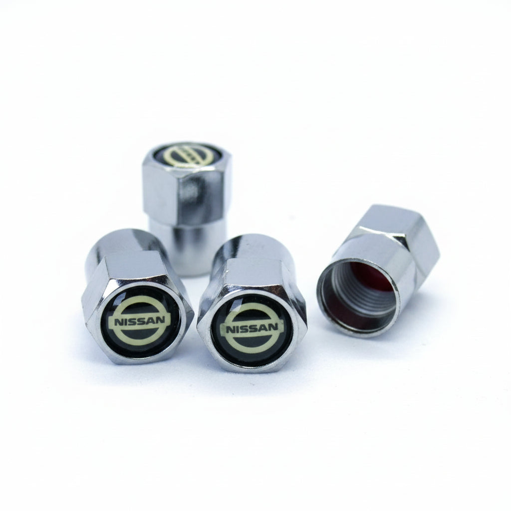 Nissan Style Tyre Valve Cap - Nut Style (Set of 4)