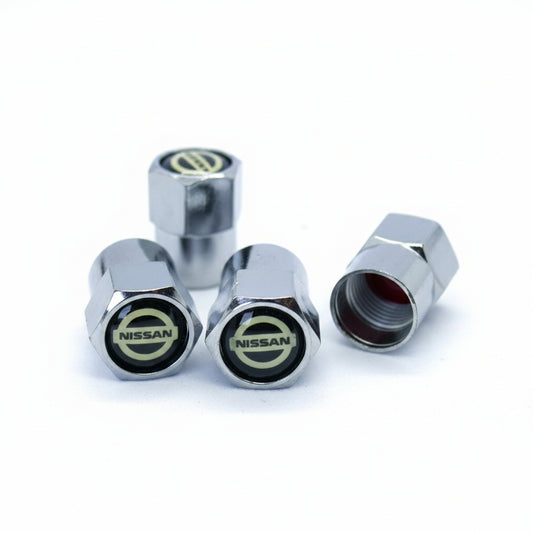 Nissan Style Tyre Valve Cap - Nut Style (Set of 4)