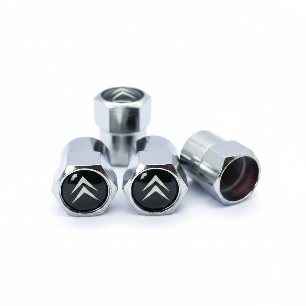 Citroen Style Tyre Valve Cap - Nut Style (Set of 4)
