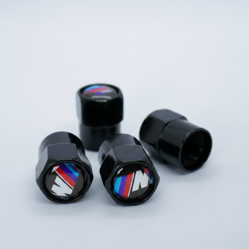 BMW M Sport Style Tyre Valve Cap - Nut Style (Set of 4)
