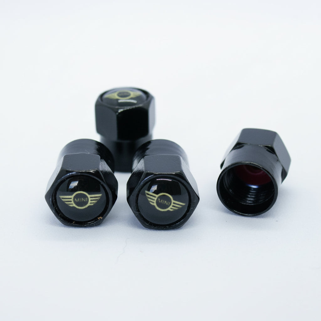 Mini Style Tyre Valve Cap - Nut Style (Set of 4)