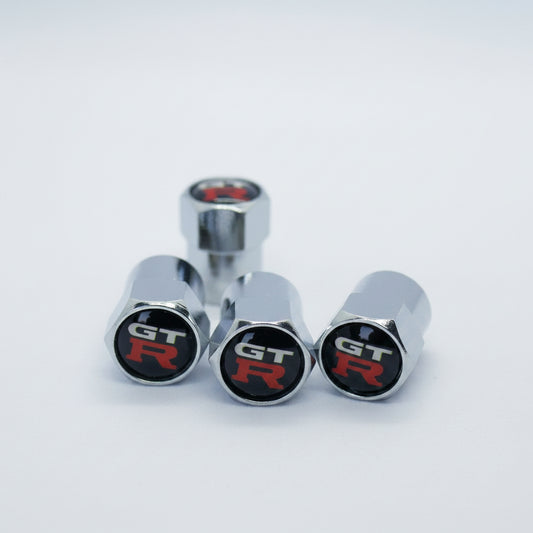 Nissan GT-R Style Tyre Valve Cap - Nut Style (Set of 4)