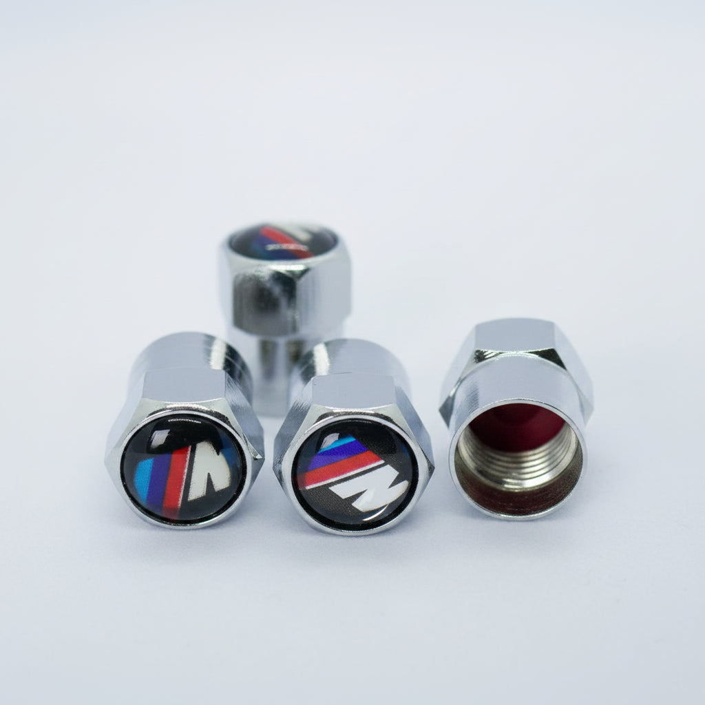 BMW M Sport Style Tyre Valve Cap - Nut Style (Set of 4)