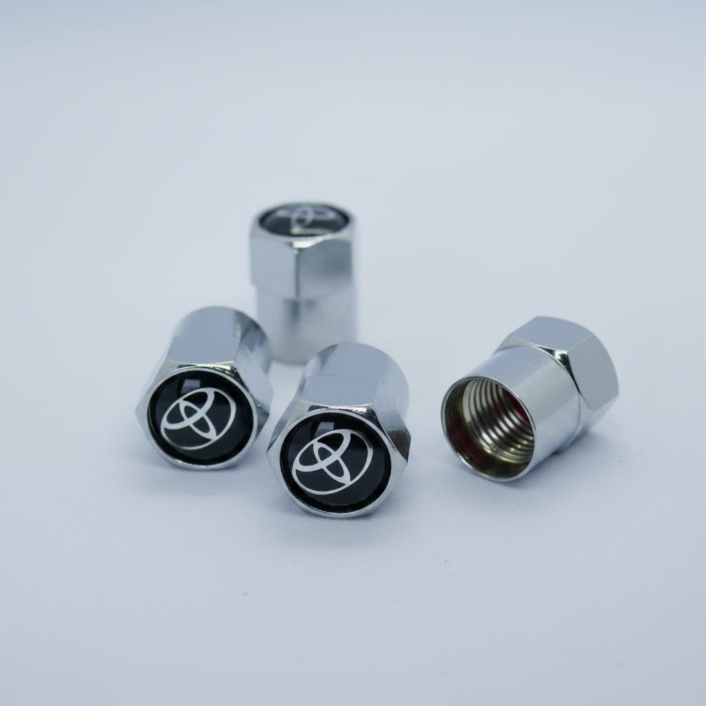 Toyota Style Tyre Valve Cap - Nut Style (Set of 4)
