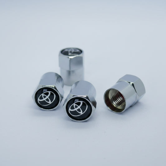 Toyota Style Tyre Valve Cap - Nut Style (Set of 4)