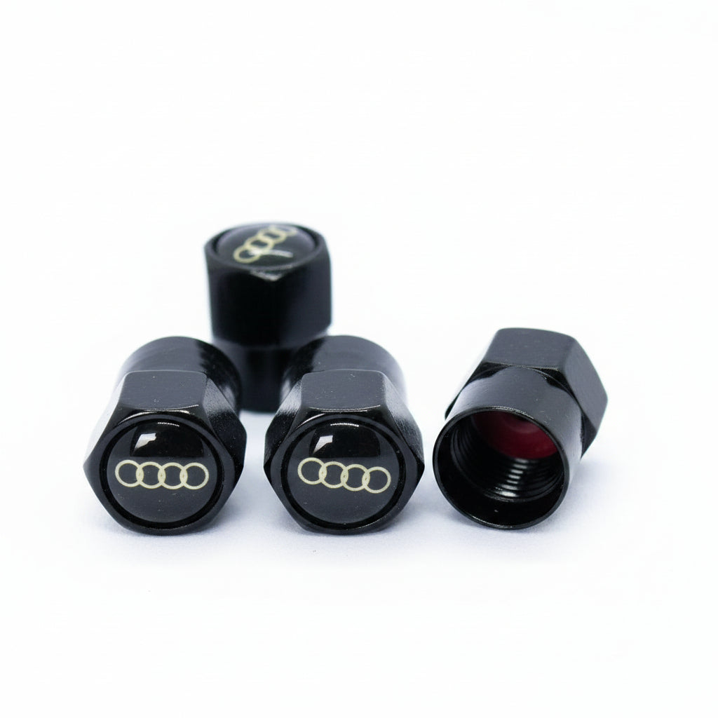 Audi Style Tyre Valve Cap - Nut Style (Set of 4)