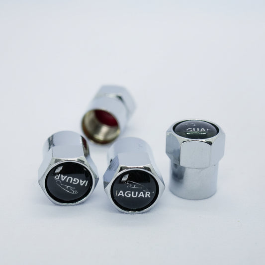 Jaguar Style Tyre Valve Cap - Nut Style (Set of 4)