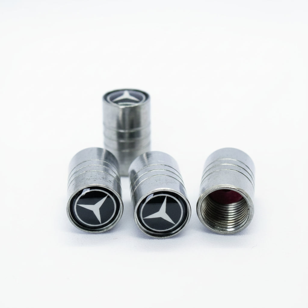 Mercedes-Benz Style Tyre Valve Cap - Barrel Style (Set of 4)