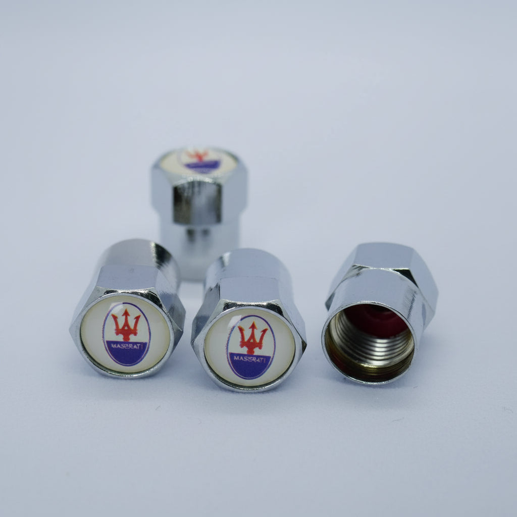 Maserati Style Tyre Valve Cap - Nut Style (Set of 4)