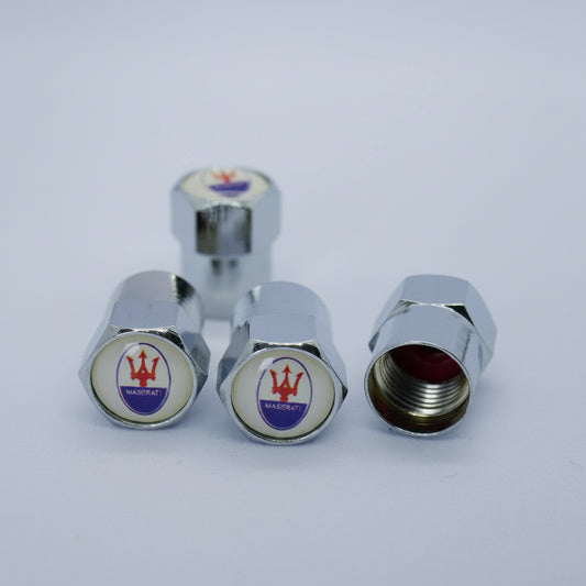 Maserati Style Tyre Valve Cap - Nut Style (Set of 4)