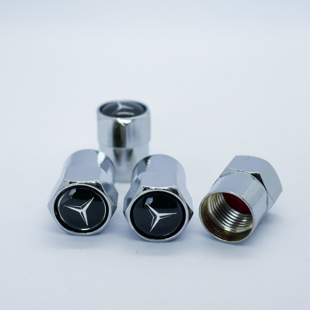 Mercedes-Benz Style Tyre Valve Cap - Nut Style (Set of 4)