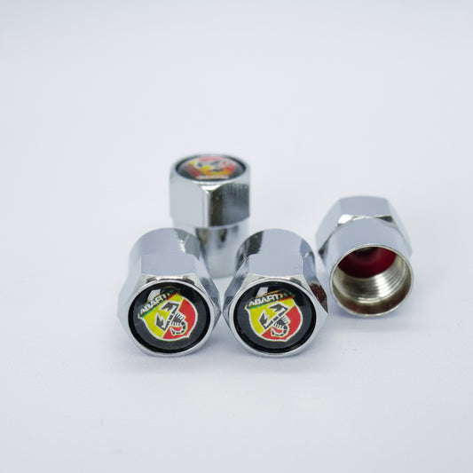Abarth Style Tyre Valve Cap - Nut Style (Set of 4)