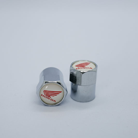 Honda Motorcycle (Red Wing) Style Tyre Valve Cap - Nut Style (Set of 2)