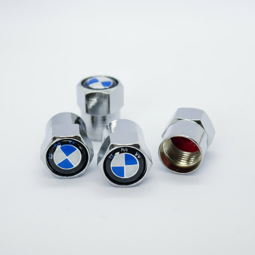 BMW Style Tyre Valve Cap - Nut Style (Set of 4)