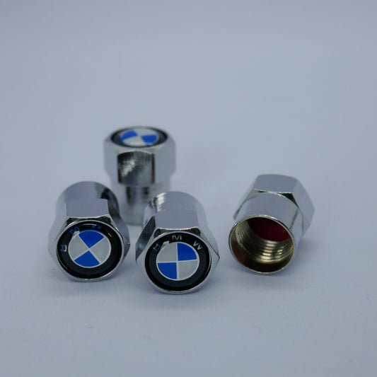 BMW Style Tyre Valve Cap - Nut Style (Set of 4)