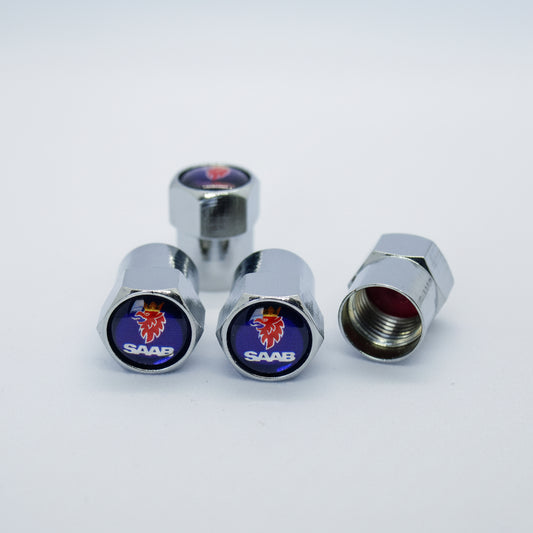 Saab Style Tyre Valve Cap - Nut Style (Set of 4)