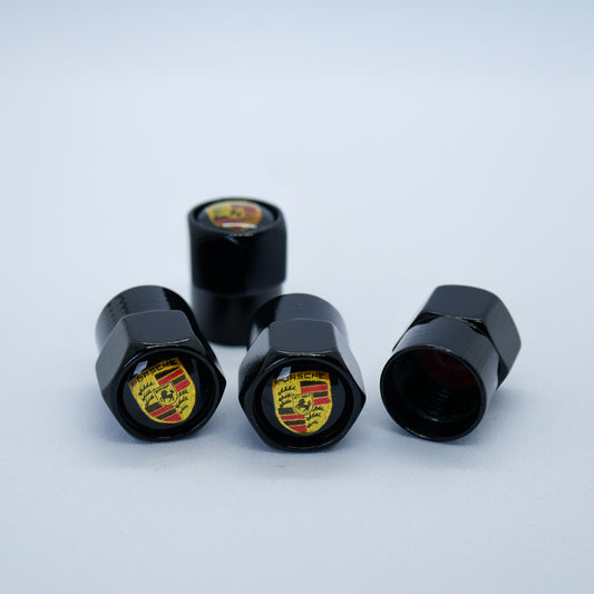 Porsche Style Tyre Valve Cap - Nut Style (Set of 4)