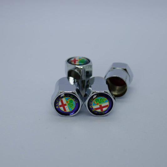 Alfa Romeo Style Tyre Valve Cap - Nut Style (Set of 4)