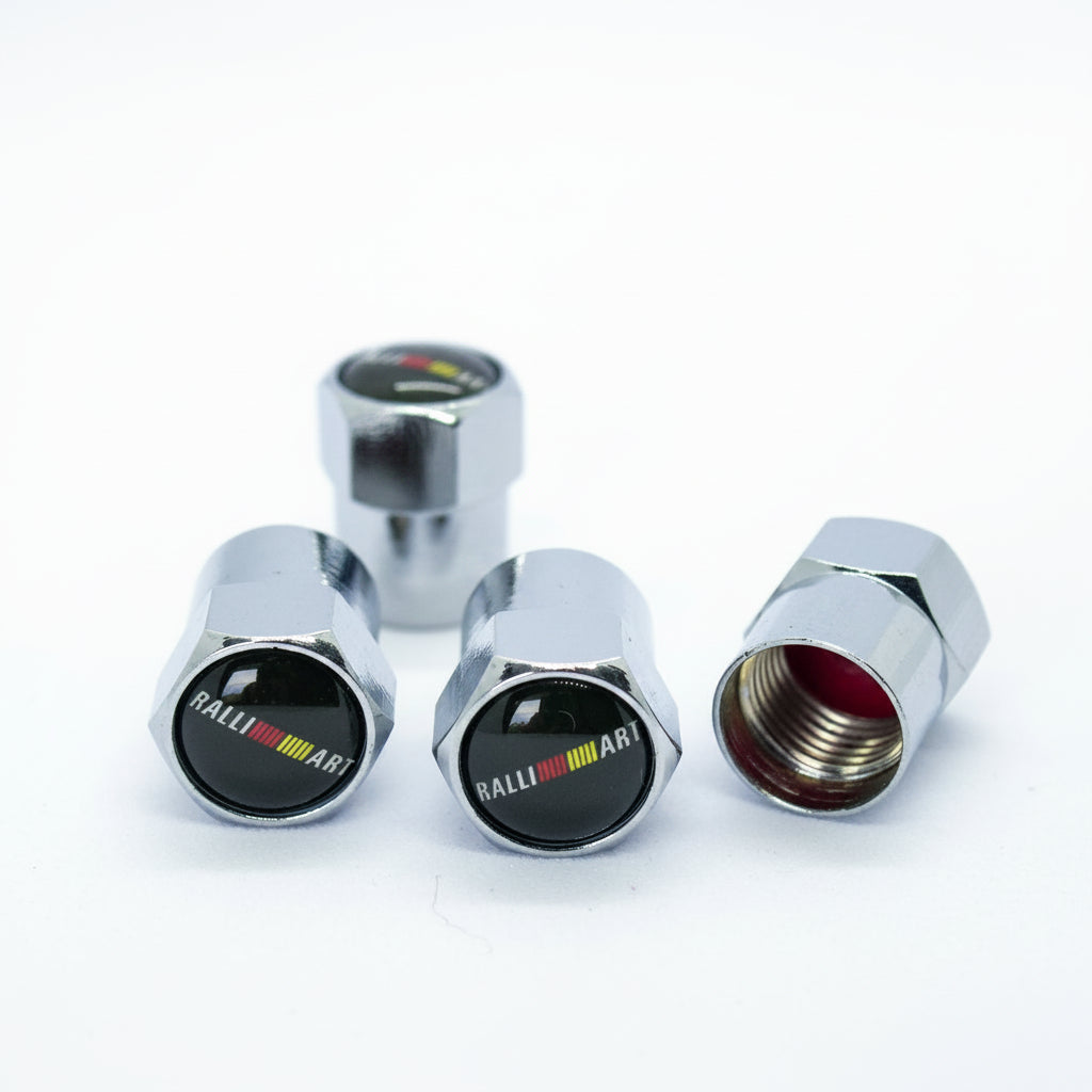 Mitsubishi Ralliart Style Tyre Valve Cap - Nut Style (Set of 4)