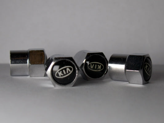 Kia (Original) Style Tyre Valve Cap - Nut Style (Set of 4)