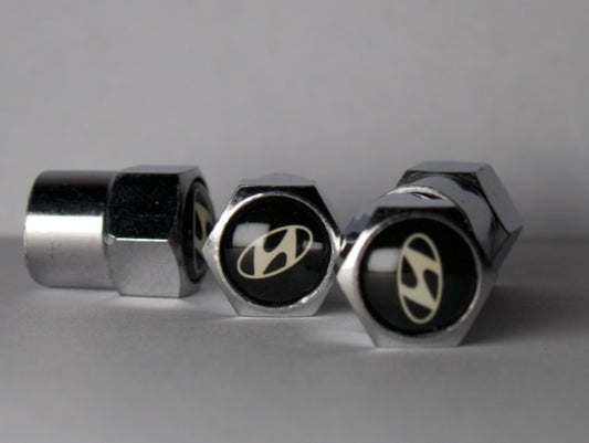 Hyundai Style Tyre Valve Cap - Nut Style (Set of 4)