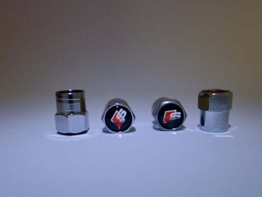 Audi S Line Style Tyre Valve Cap - Nut Style (Set of 4)