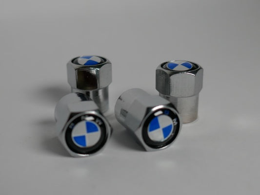 BMW Style Tyre Valve Cap - Nut Style (Set of 4)
