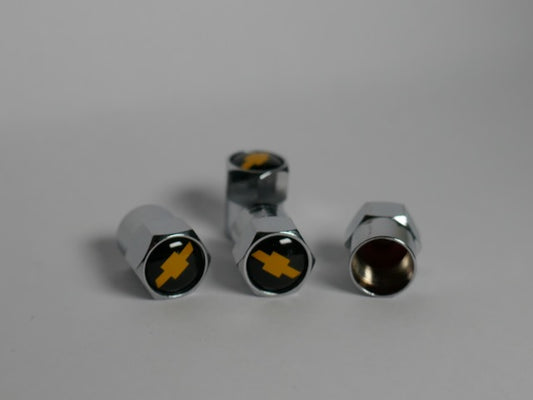 Chevrolet Style Tyre Valve Cap - Nut Style (Set of 4)