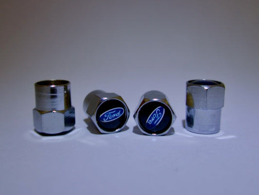Ford Style Tyre Valve Cap - Nut Style (Set of 4)