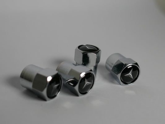 Mercedes-Benz Style Tyre Valve Cap - Nut Style (Set of 4)