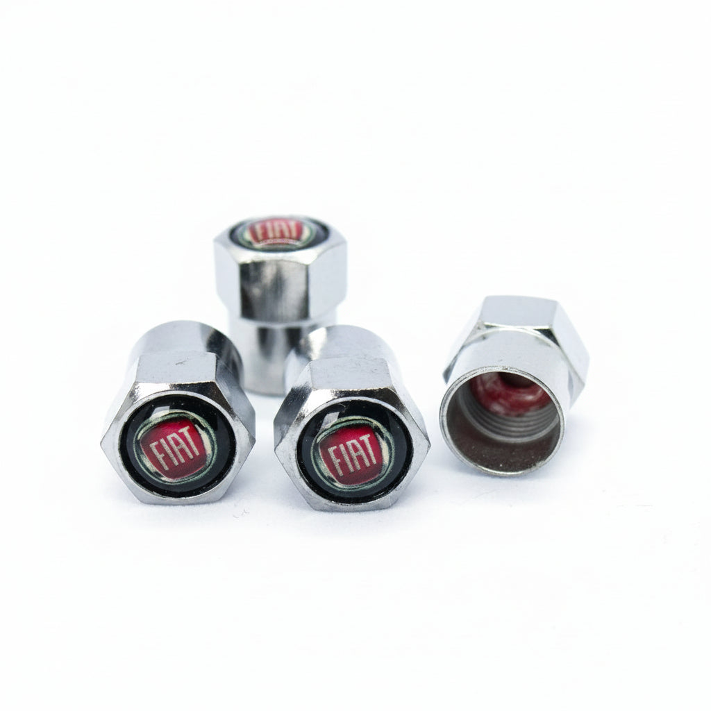 Fiat Style Tyre Valve Cap - Nut Style (Set of 4)