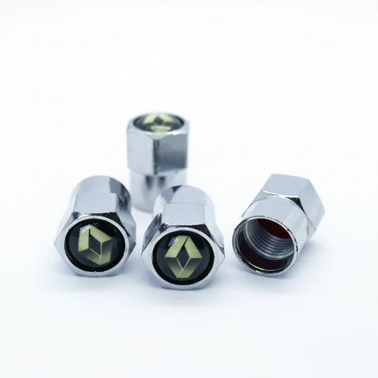 Renault Style Tyre Valve Cap - Nut Style (Set of 4)