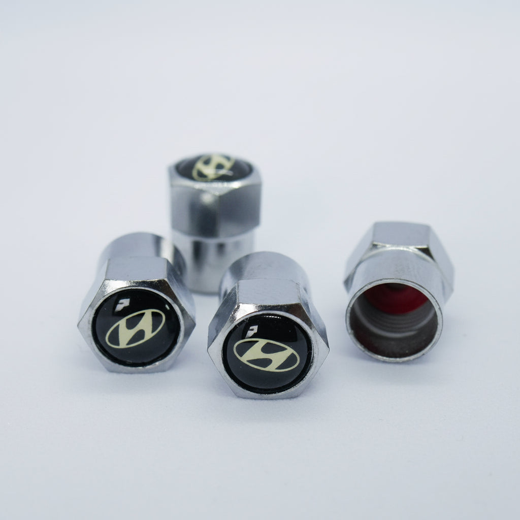 Hyundai Style Tyre Valve Cap - Nut Style (Set of 4)