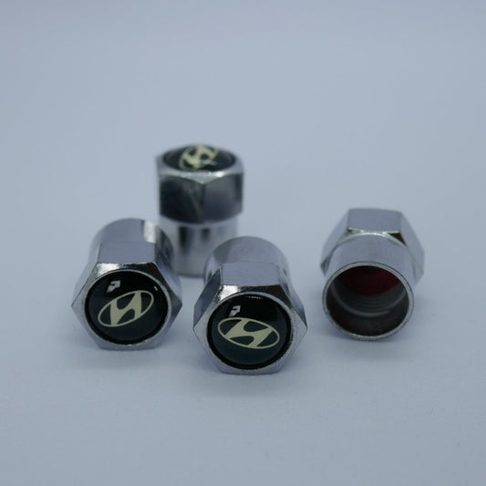Hyundai Style Tyre Valve Cap - Nut Style (Set of 4)